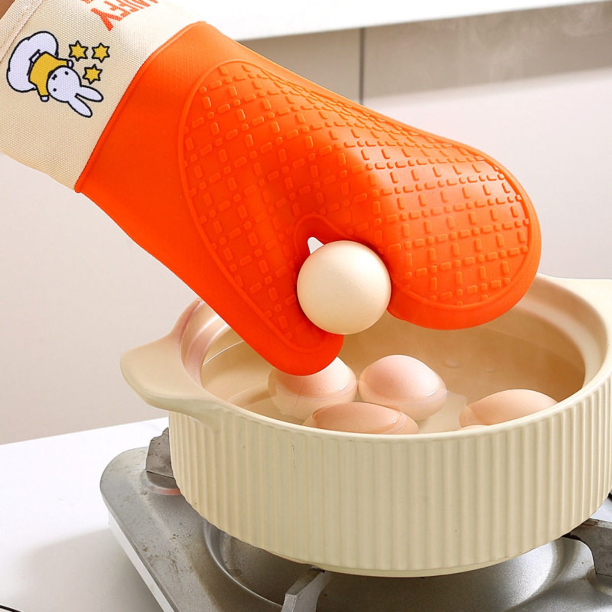 Oven Mitt Silicone - Urocze silikonowe rękawice termoodporne z motywem